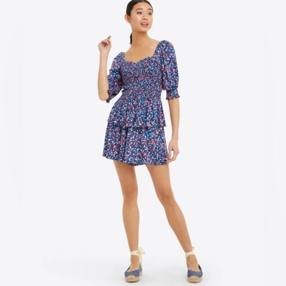 Draper James Allover Ditsy Floral smocked SET top and shorts XL